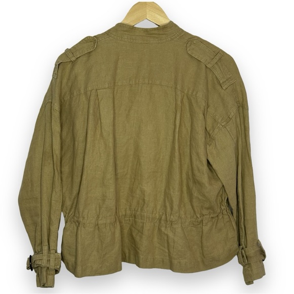 ZARA Jacket Utility cargo safari Tan Khaki Pocket Cropped XS - Picture 3 of 12